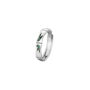 Po S999 Silver Bamboo Leaf Ring New Chinese Style National Style Natural Art Style Retro Elegant Ring