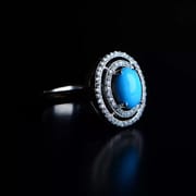 Natural Unoptimized American Blue Turquoise Ring 925 Silver Inlaid Turquoise Ring Wholesale