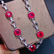 New burnt ruby bracelet exquisite 925 silver inlaid style beautiful ladies live supply overseas supply