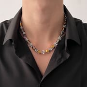 Cross zircon non-fading titanium steel necklace men's all-match high-end sense Cuban chain personality niche neck chain necklace
