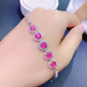 Natural powder Topaz bracelet small fresh beautiful 925 sterling silver Live supply store