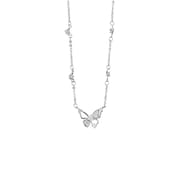 S999 foot silver small fresh hollow butterfly necklace sweet literary hundred tower temperament sweet clavicle chain generation hair