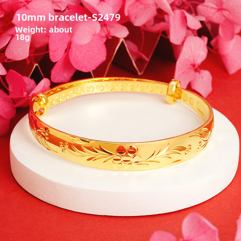 Shajin Bracelet Gymophila Ladies High-end Jewelry Imitation Gold Bracelet Long-standing Copper Bracelet Simulation Accessories