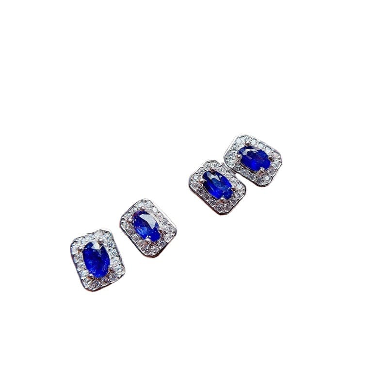 Sapphire earrings 925 silver ladies natural sapphire inspection a generation of overseas supply wholesale