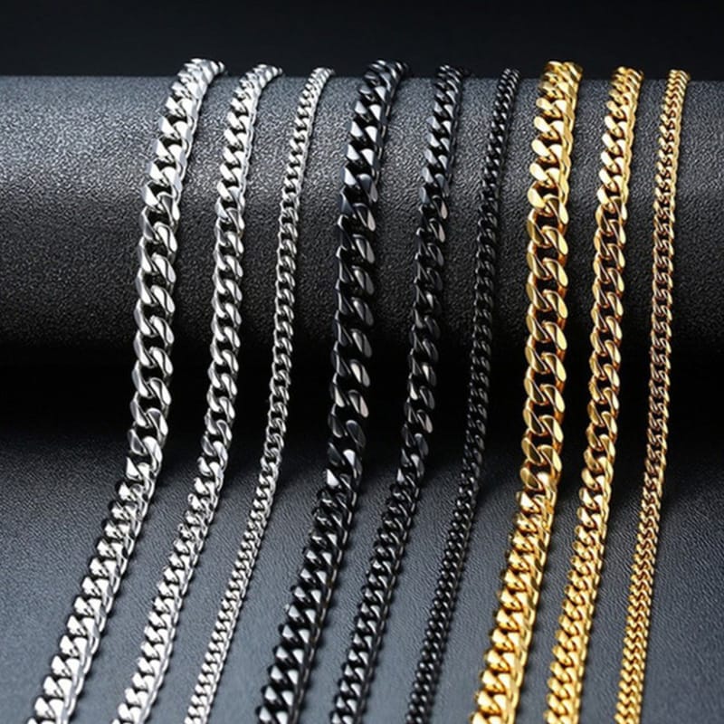 Stainless steel necklace single buckle edging titanium steel chain vacuum plating 18K gold long necklace