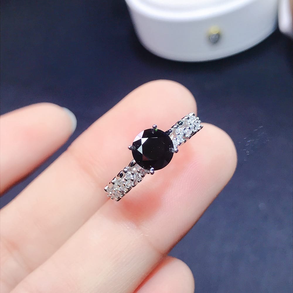 Authentic Mosan diamond ring wholesale 925 sterling silver pink Green White Black Blue 1 karat live supply