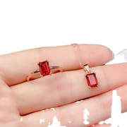 New Natural Blue Toppa Set 925 Silver Inlaid Sapphire Gem Clean Gift for Girlfriend