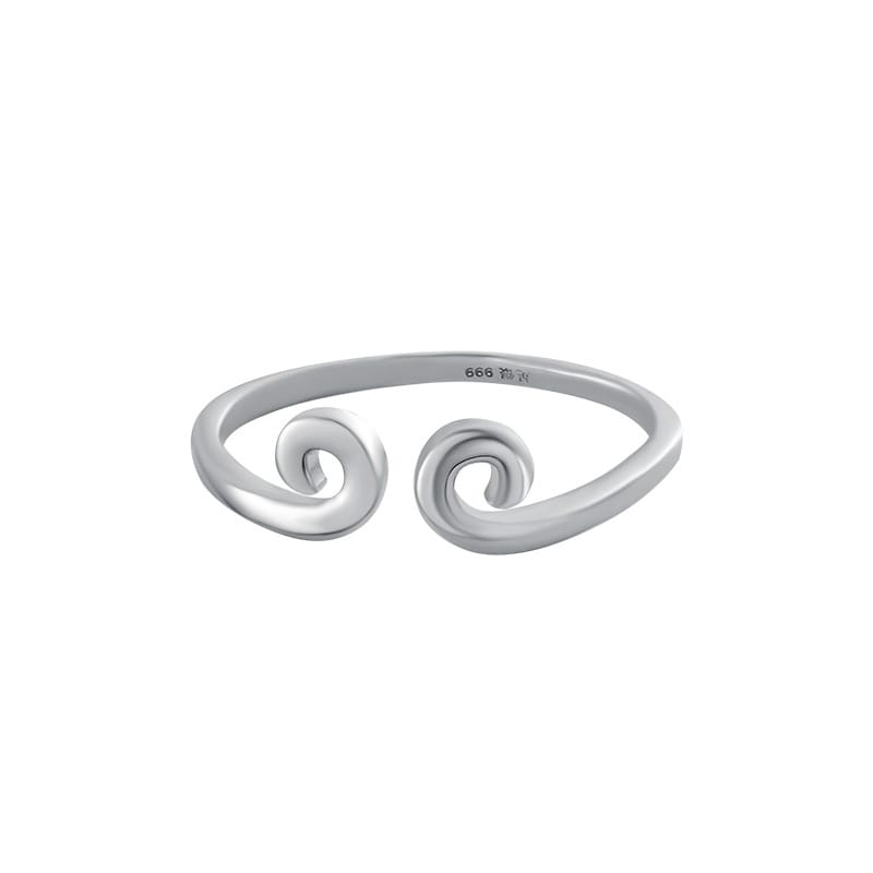 Po S999 Foot Silver Curse Ring Retro Niche Temperament Unique Design Sense Advanced Xiangyun Ring