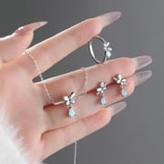 Original Po S999 Foot Silver Butterfly Dream Star Bridge Series Jewelry suit Unique Sweet Artistic Clavicle Chain