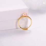 Pearl Zircon Diamond Opening Adjustable Ring Light Luxury Niche Fashion Finger Ring Fresh Water Pearl Jewelry for Women