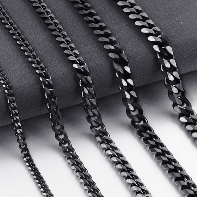 European and American cross-border hot sale stainless steel necklace single buckle edging titanium steel chain vacuum plating 18K gold long necklace
