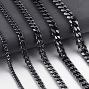 European and American cross-border hot sale stainless steel necklace single buckle edging titanium steel chain vacuum plating 18K gold long necklace