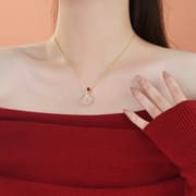 Po S999 Foot Silver Zodiac Necklace Red Birth Year Fortune Safe Simple Clavicle Chain Gift Giving