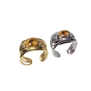 Light luxury European and American natural citrine ring fashion high-end sense temperament 925 silver light luxury design ring ring