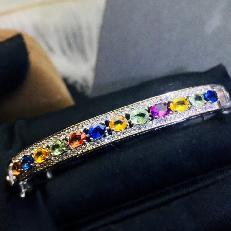 Bracelet Natural Color Sapphire Popular Style Live Supply Color Treasure