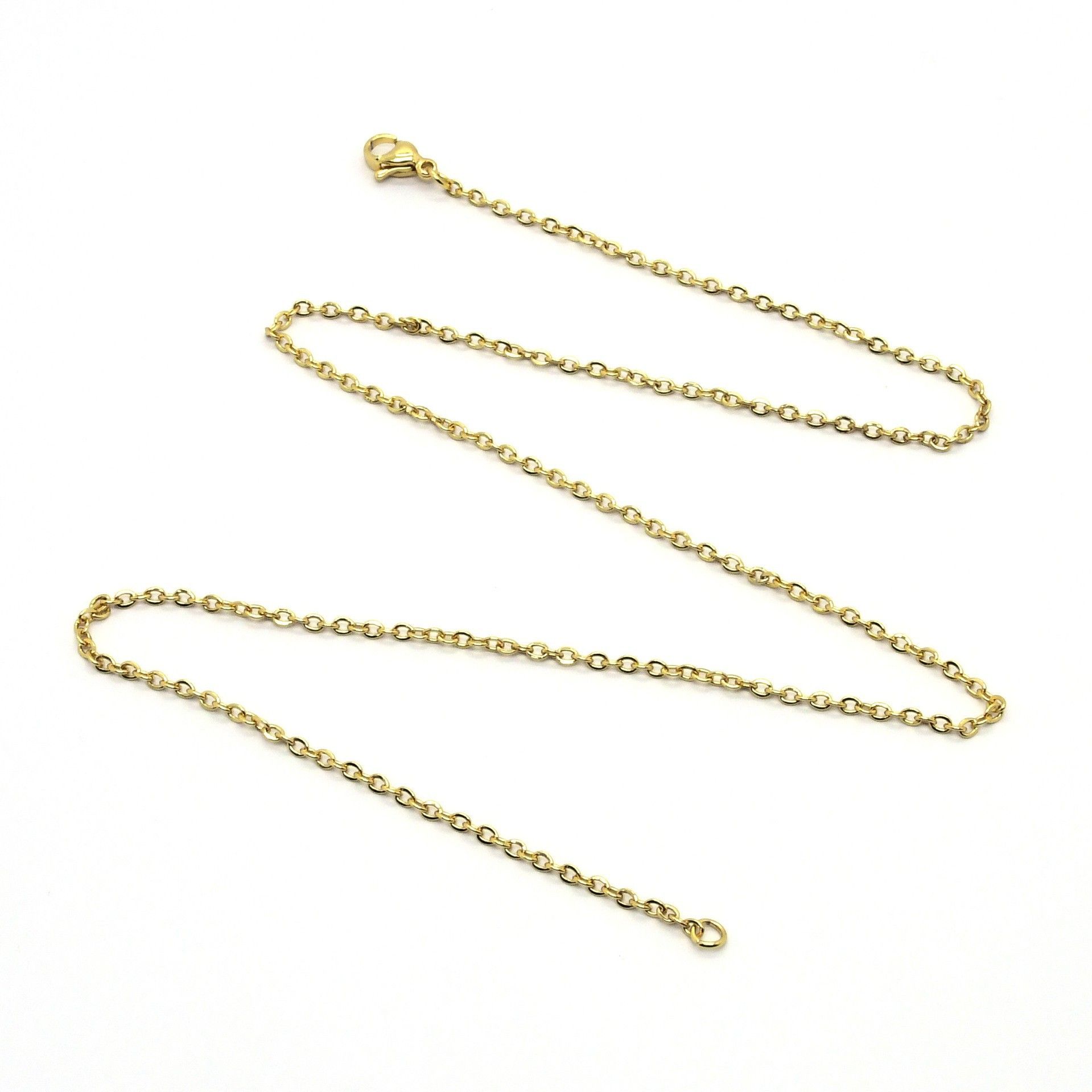 Factory wholesale stainless steel Korean version of simple flat cross chain clavicle necklace men and women all-match vacuum plating necklace
