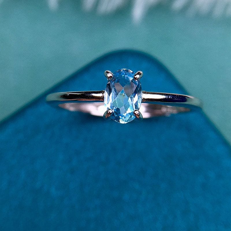 Natural Blue Topaz 925 silver inlaid natural Blue Topaz factory goods one-piece delivery