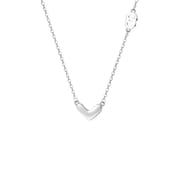 Po S999 sterling silver Love necklace double ring clavicle chain silver accessories female girlfriend gift new