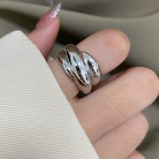 South Korea's Dongdaemun Heavy Industry to Create Multi-Layer Cloth Ring Women's ins Cold Wind Irregular Retro Index Finger Ring