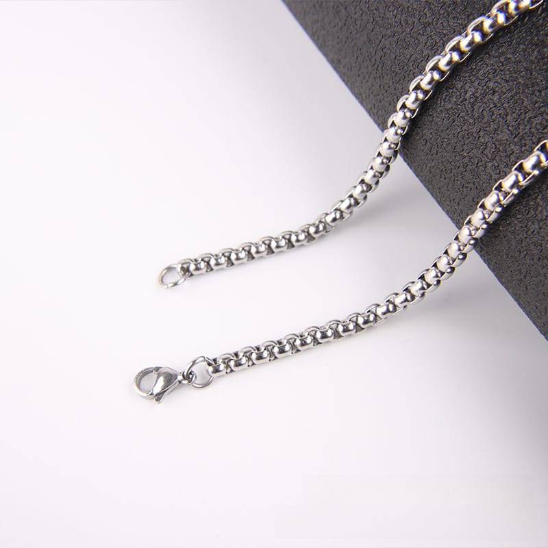 Square pearl necklace titanium steel square matching chain stainless steel chain corn chain men's diy accessories Europe and the United States