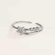 S925 sterling silver with zircon star fashion design open ring for women 