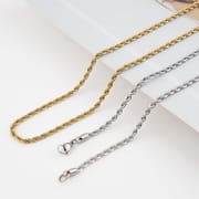 Stainless steel twist chain vacuum color plating non-fading gold necklace titanium steel hip-hop men's chain chain