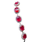 Live delivery ruby bracelet 925 silver Ruby women's bracelet with extended chain one-piece delivery