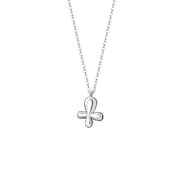 Po S999 Foot Silver Four-leaf Clover Necklace Simple Temperament Niche Advanced Sense Sweet Fresh Clavicle Chain for Hair