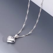 European and American Cross-border S925 Sterling Silver Love Chain Necklace Women's High-end Fashionable All-match Heart-shaped First Jewelry