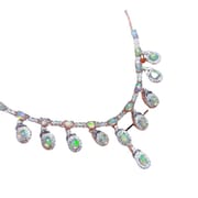 New natural opal necklace 4*3mm necklace dress evening Gift necklace 925 silver ladies pendant live wholesale