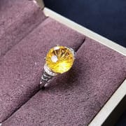 Fireworks citrine ring 925 silver inlaid live ladies ring fireworks citrine a generation of hair