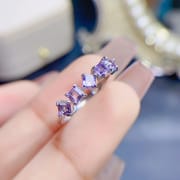 Natural Amethyst Women's Ring 925 Silver Simple diy Niche Light Luxury Live for One Generation