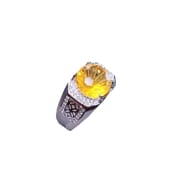 Fireworks citrine ring 925 silver inlaid live men's ring fireworks citrine a generation of hair