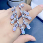 Natural Opal Necklace Women's High-end Sense Niche Design Gem Fire Color Good Jewelry Live Supply