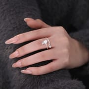 Po S999 Silver Ginkgo Ring Unique Design Cold Style Niche Design Fresh Elegant Bracelet