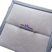 Factory wholesale explosions natural amethyst ring S925 silver inlaid with the main stone 3*3 selling Europe and the United States a generation of hair