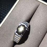 Natural Star Sapphire men's ring simple style 925 silver open mouth factory delivery to pick up various orders