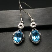 925 sterling silver inlaid natural topaz earrings physical store factory wholesale