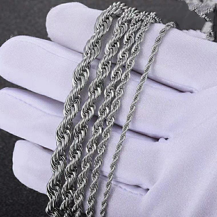 3mm/4mm/5mm stainless steel twist necklace simple temperament vacuum plating hardware/metal hanging chain neck chain