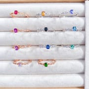 Special offer natural Topaz Moonstone Diamond female ring processing wholesale 925 silver female ring live TikTok