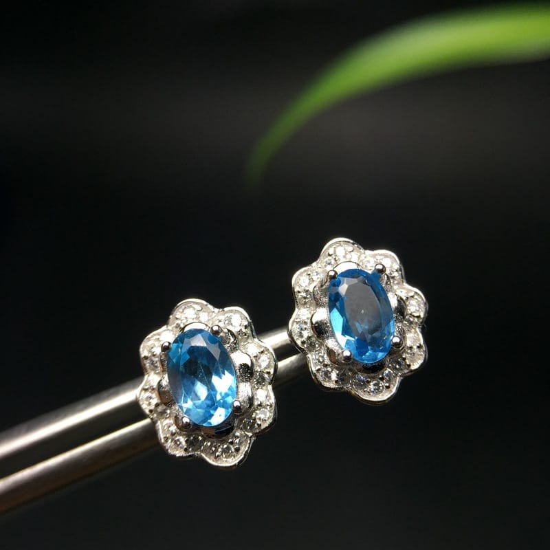 Factory wholesale peer pick-up physical store micro-business pick-up 925 silver natural Topaz