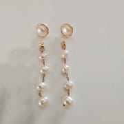 Natural fresh water pearl gypsophila long tassel earrings S925 silver pin earrings a two-wear niche earrings for women