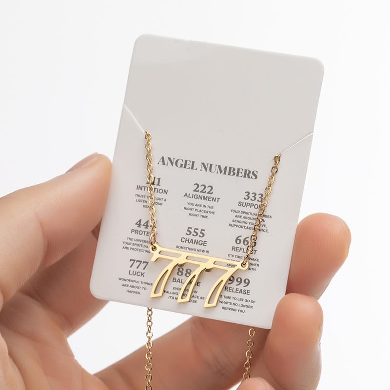 2024 Women's New Arrival Angel Lucky Numbers Pendant Necklace Fashion 000-999 Stainless Steel Vintage Necklace