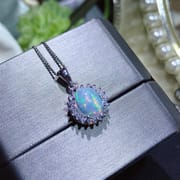 Opal pendant real photo Fire Color good natural Australian fire opal starry sky colorful live broadcast supply