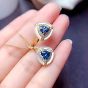 New 925 Silver Set Natural London Blue Topaz Set Wholesale Live Supply