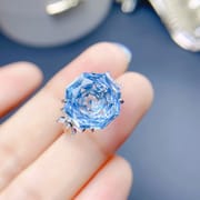 Jewelry live supply natural rose cutting craft lantopa ring 925 silver women's open mouth Crystal Dry
