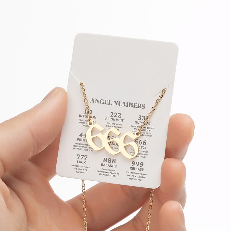 2024 Women's New Arrival Angel Lucky Numbers Pendant Necklace Fashion 000-999 Stainless Steel Vintage Necklace