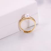 Pearl Zircon Diamond Opening Adjustable Ring Light Luxury Niche Fashion Finger Ring Fresh Water Pearl Jewelry for Women