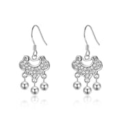 Po S999 Silver Long Life Lock Ear Hook Women's Niche Design Ear Studs Light Luxury Earrings Advanced Safety Lock