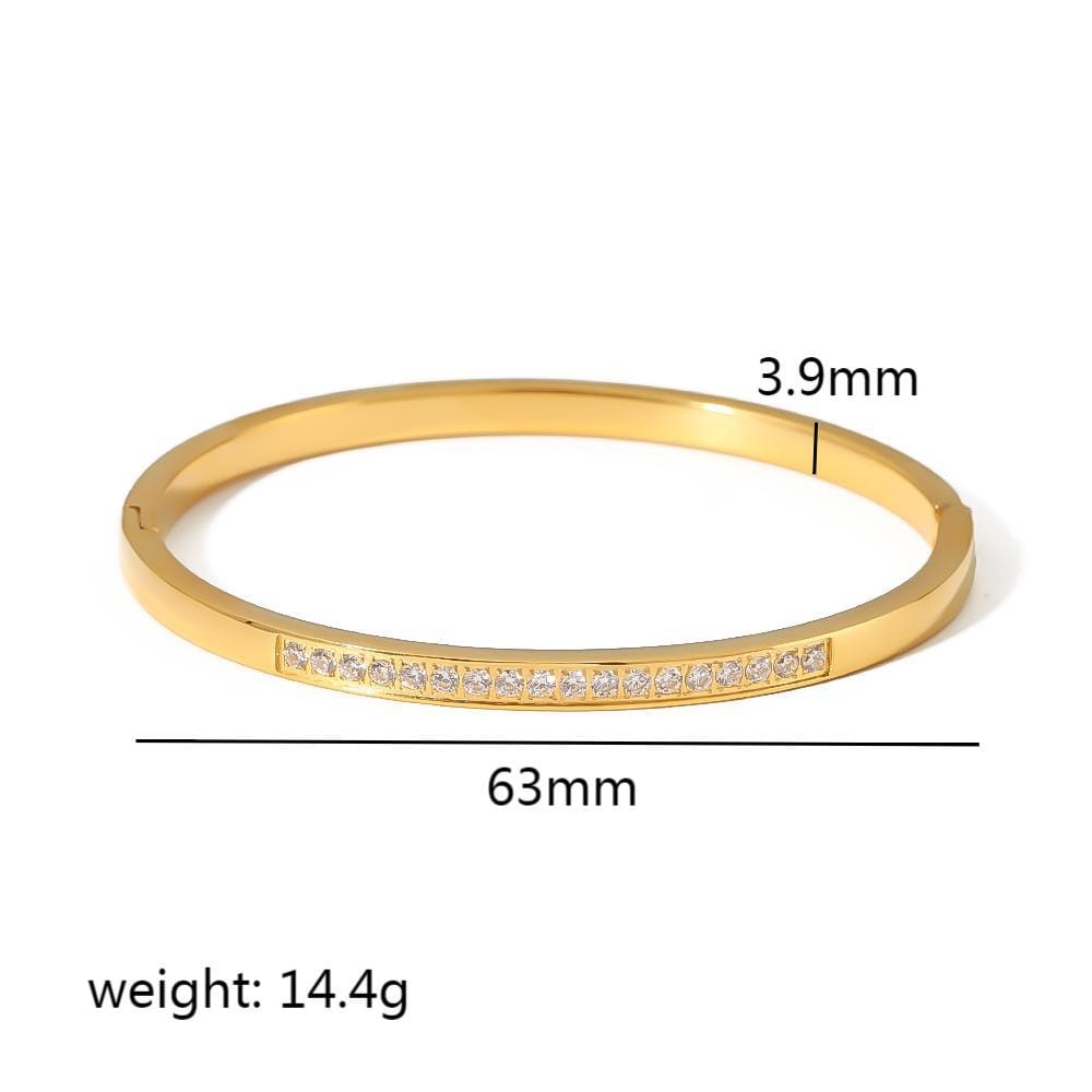 European and American-style light luxury bracelet six-pointed star buckle bracelet 18K gold stainless steel inlaid zirconium bracelet high-grade bracelet for women